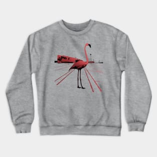 A Flamingo at the mall parking lot Crewneck Sweatshirt